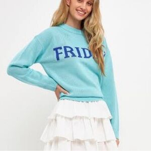 English Factory FRIDAY Aqua blue sweater